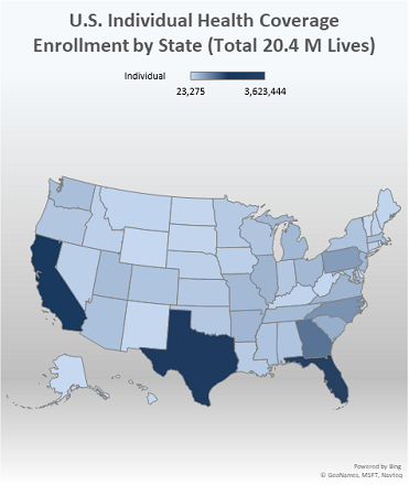 3Q23 US Individual Health Coverage Enrollment By State Map Thumbnail 